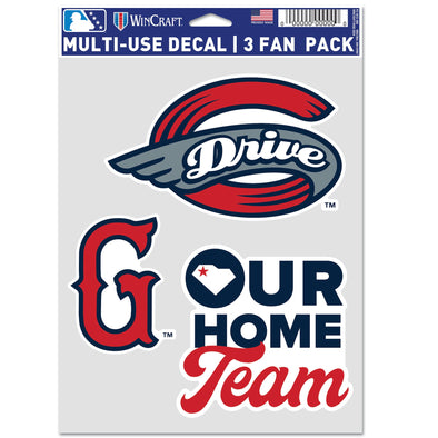 Greenville Drive Wincraft 3Pack Multi Use Decal