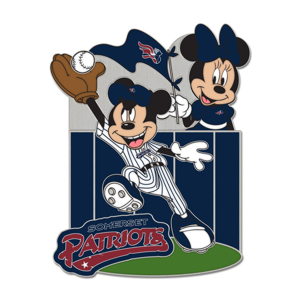Somerset Patriots Disney Mickey & Minnie Catch and Cheer Pin