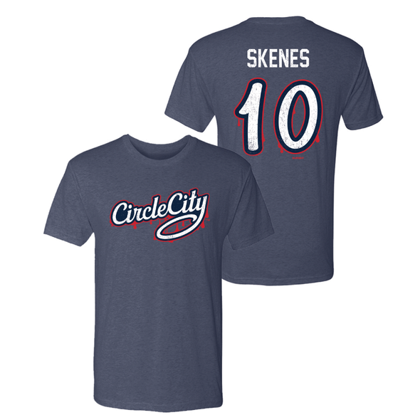 Indianapolis Indians Adult Navy Circle City Paul Skenes Name and Number Tee