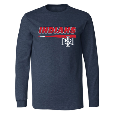 Indianapolis Indians Adult Navy Tape Longsleeve Tee