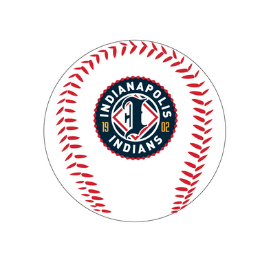 Indianapolis Indians White Primary Logo Baseball