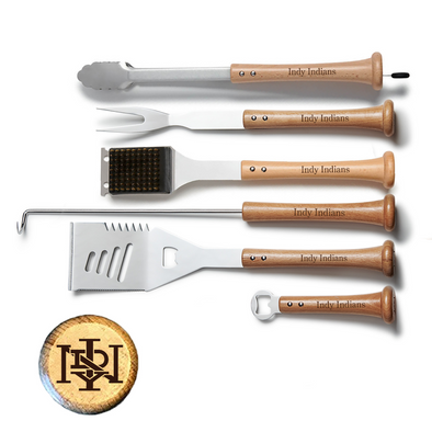 Indianapolis Indians Baseball BBQ 6-Piece Grilling Tools Set