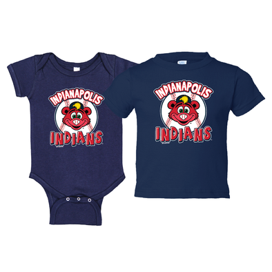 Indianapolis Indians Infant Navy Rowdie Pair Creeper Bodysuit