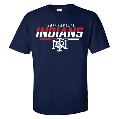 Indianapolis Indians Adult Navy Accelerator Cotton Tee