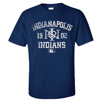 Indianapolis Indians Adult Navy Backbow Cotton Tee