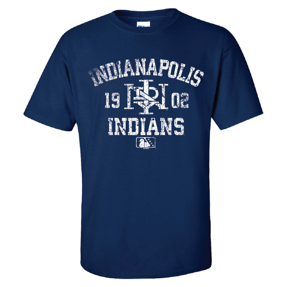Indianapolis Indians Adult Navy Backbow Cotton Tee