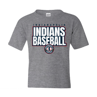 Indianapolis Indians Youth Grey Primary Brace Tee