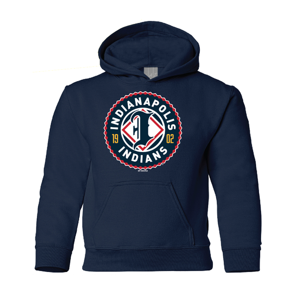 Indianapolis Indians Youth Navy Primary Logo Hoodie