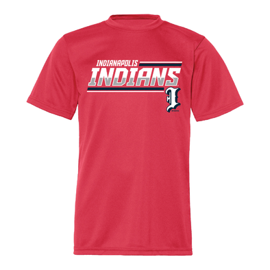 Indianapolis Indians Youth Red Batting Practice Wynder Performance Tee