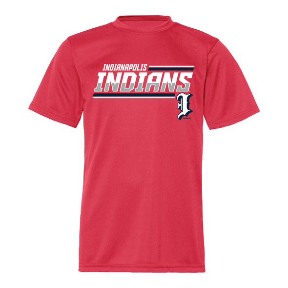 Indianapolis Indians Youth Red Batting Practice Wynder Performance Tee