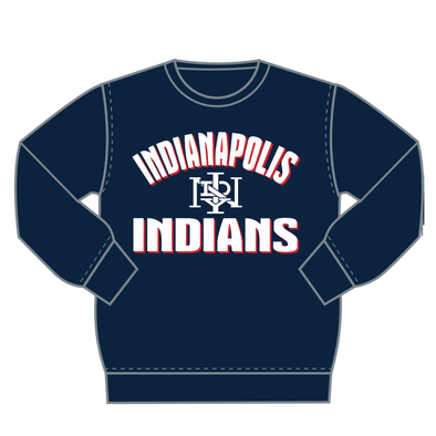 Indianapolis Indians Women's Concepts Sport Navy Ascent Long Sleeve Crewneck Sweatshirt
