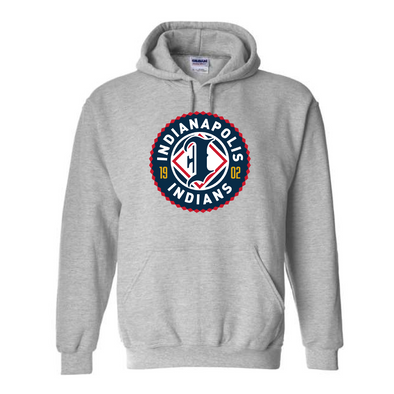 Indianapolis Indians Adult Grey Primary Logo Hoodie