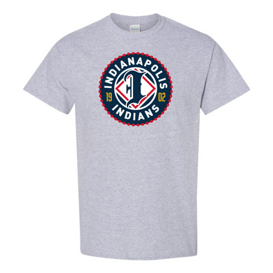 Indianapolis Indians Adult Grey Primary Logo Tee