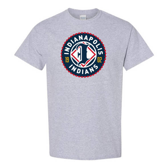 Indianapolis Indians Adult Grey Primary Logo Tee