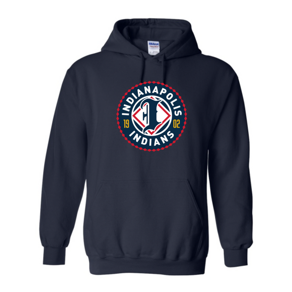 Indianapolis Indians Adult Navy Primary Logo Hoodie