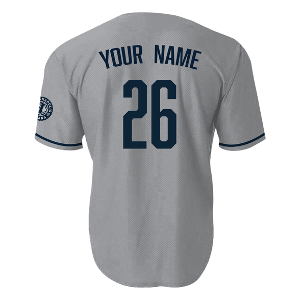 Indianapolis Indians Adult Customizable Road Grey Replica Jersey