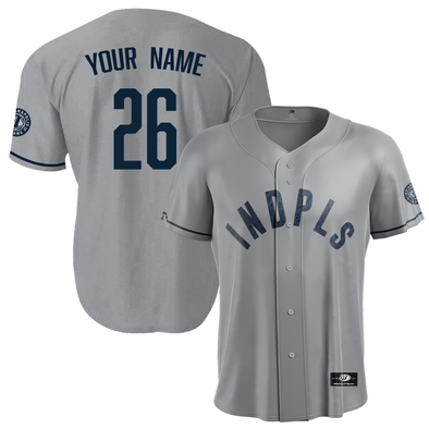 Indianapolis Indians Youth Customizable Grey Road Replica Jersey