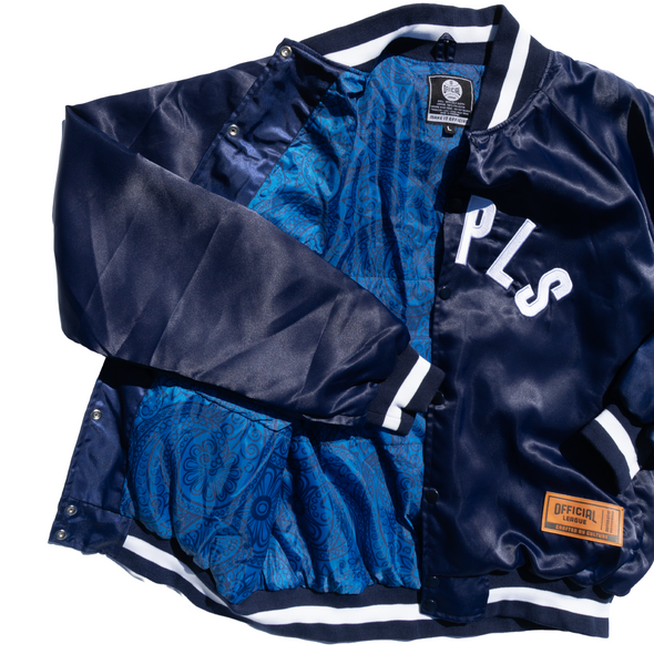Indianapolis Indians Adult Official League Navy OG Satin Bomber Jacket