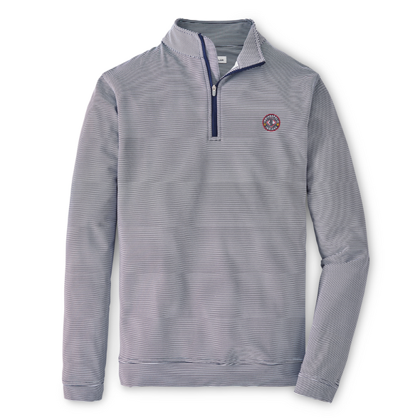 Indianapolis Indians Adult Peter Millar Perth Sugar Stripe Performance 1/4 Zip Pullover