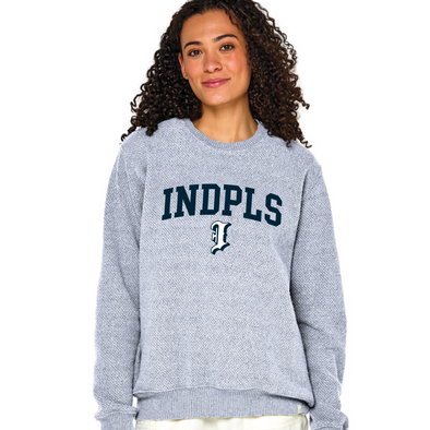 Indianapolis Indians Women's Light Blue Popcorn Fleece Crewneck Sweatshirt