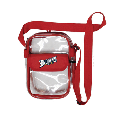Indianapolis Indians Red Wordmark Clear Crossbody Stadium Bag