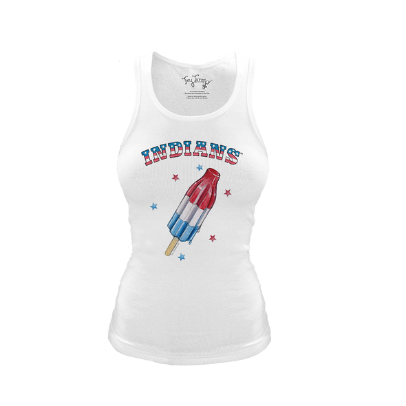 Indianapolis Indians Women's Tiny Turnip White Rocket Pop Fitted Tri-Blend Tank Top