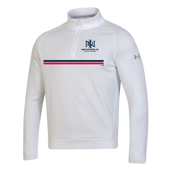 Indianapolis Indians Adult White Under Armour Fleece 1/2 Zip Jacket