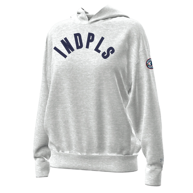 Indianapolis Indians Women's Heather Grey Road Wordmark Under Armour Icon Fleece Hoodie
