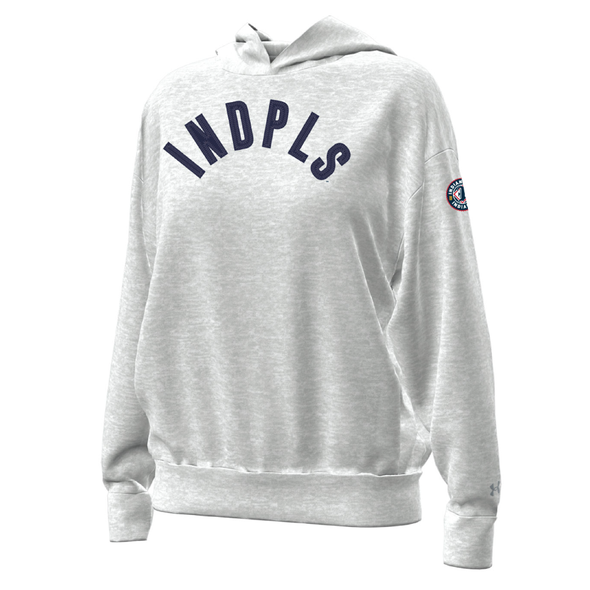 Indianapolis Indians Women's Heather Grey Road Wordmark Under Armour Icon Fleece Hoodie