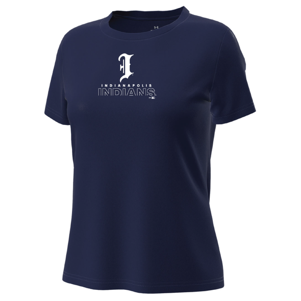 Indianapolis Indians Women's Navy Road Under Armour Tech Stretch Short Sleeve Tee