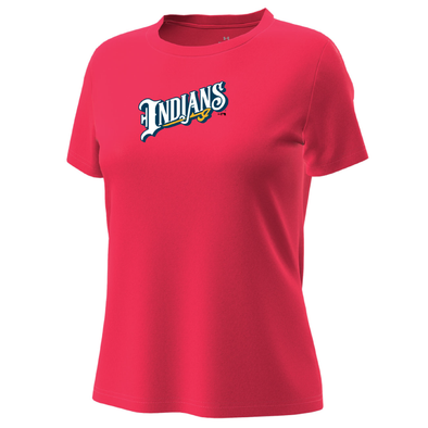 Indianapolis Indians Women's Red Wordmark Under Armour Tech Stretch Short Sleeve Tee