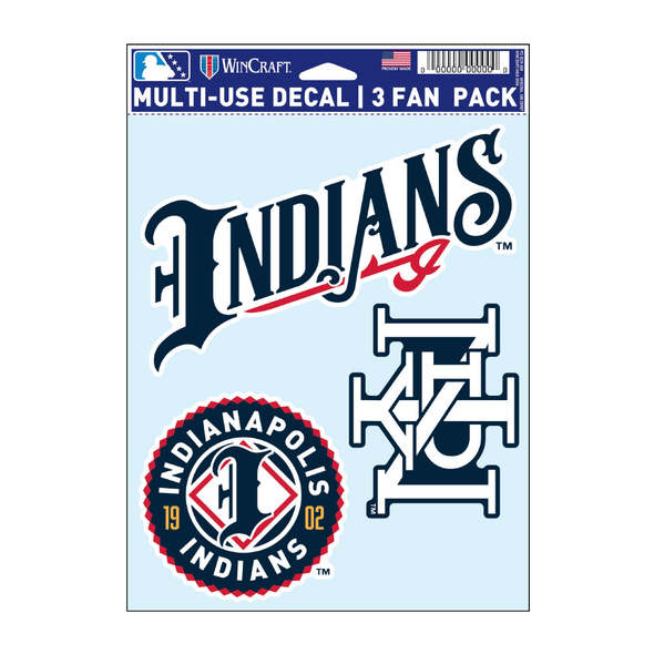 Indianapolis Indians Wincraft 3-Pack Fan Decal Set