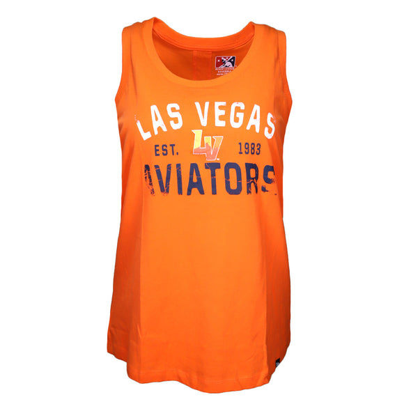 Women's Las Vegas Aviators New Era LV Aviators Text Orange Open Back Tank