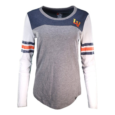 Women's New Era LV Navy/Gray/White Long Sleeve T-Shirt