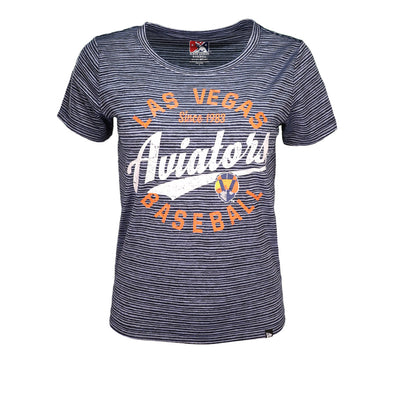 Women's Las Vegas Aviators New Era LVA Baseball Space Dye Navy Short Sleeve T-Shirt