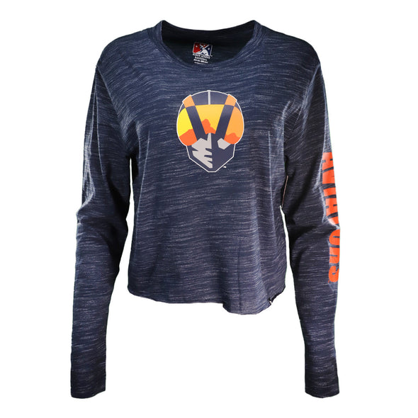 Women's Las Vegas Aviators New Era Aviator Space Dye Navy Long Sleeve Crop T-Shirt