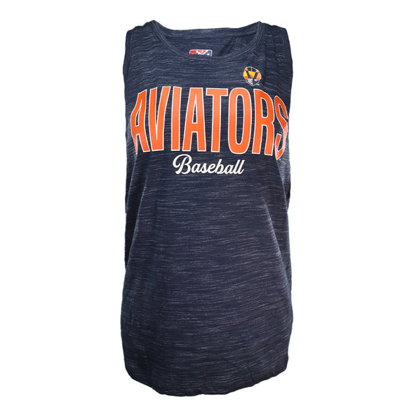 Women's Las Vegas Aviators New Era Aviators Baseball Space Dye Navy Back Knot Tank