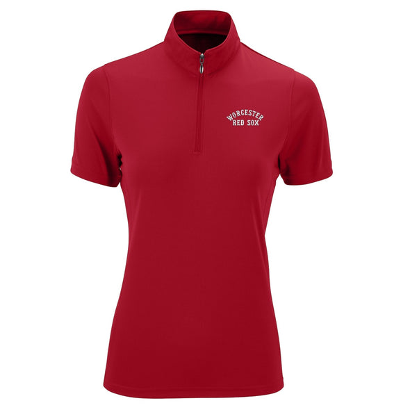 Worcester Red Sox Red Women's Waffle Mesh Polo