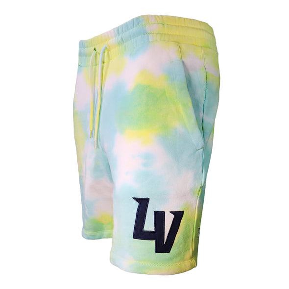 Men’s Las Vegas Aviators New Era LV Green/Yellow/Teal Tie Dye Shorts