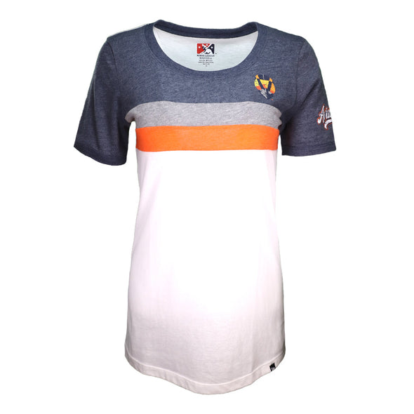 Women's Las Vegas Aviators New Era Aviator White/Orange/Navy Bi-Blend Short Sleeve T-Shirt