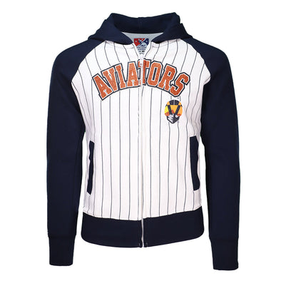 Girls' Las Vegas Aviators New Era Aviators Pinstripe White/Navy Full Zip Hoodie