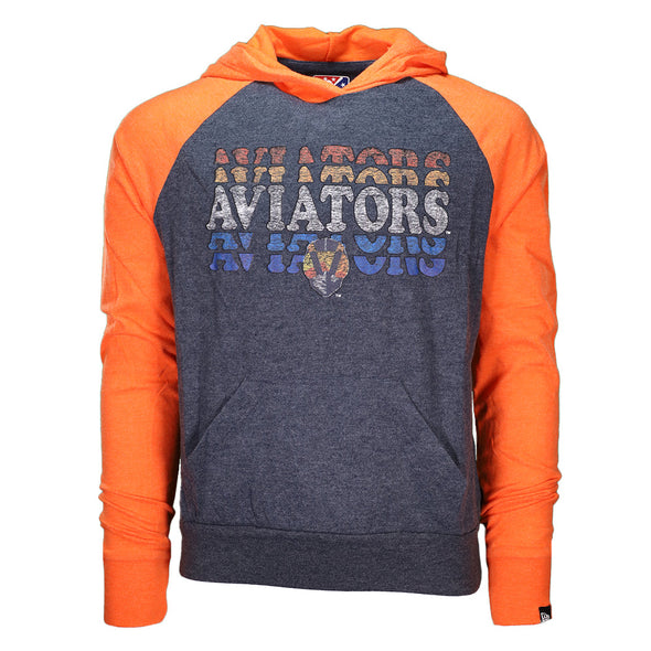 Girls' Las Vegas Aviators New Era Aviators Repeat Navy/Orange Lightweight Hoodie