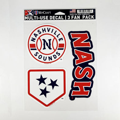 Nashville Sounds Multi Use Decal Fan Pack