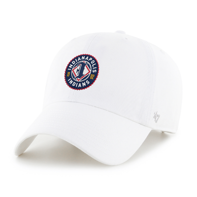 Indianapolis Indians '47 Adult White Primary Logo Adjustable Clean Up Cap