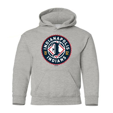 Indianapolis Indians Youth Grey Primary Logo Hoodie