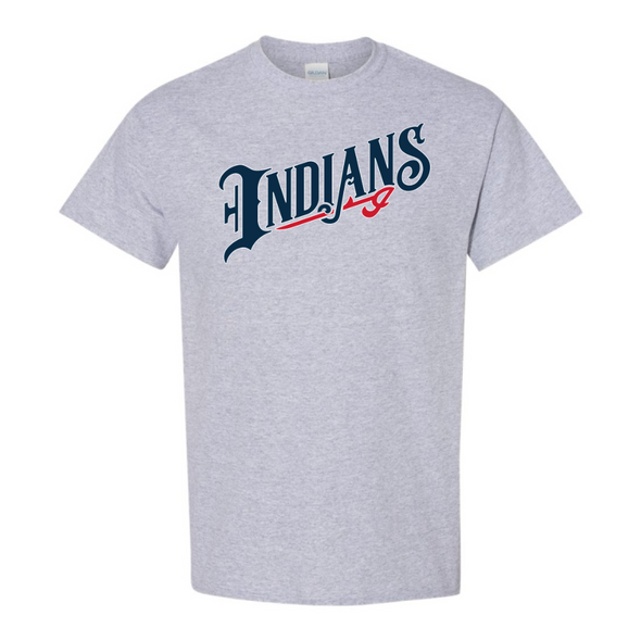Indianapolis Indians Adult Grey Indians Wordmark Tee