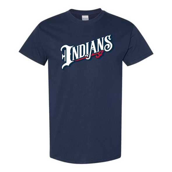 Indianapolis Indians Adult Navy Indians Wordmark Tee