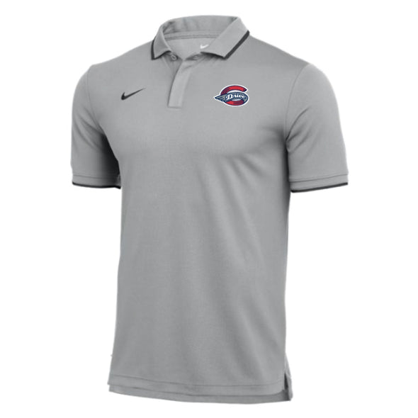 Greenville Drive Nike Dri-Fit Gray Collegiate Polo with Primary Logo