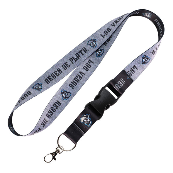 Reyes de Plata Wincraft Skull Team Heather Black/Silver 1" Lanyard with Buckle