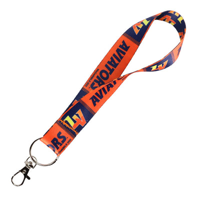 Wincraft Aviators/LV Monogram Repeat Navy/Orange 1" Key Strap